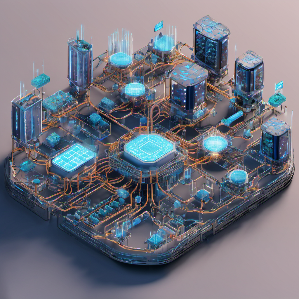 Cluster of IoT devices with open-source AI models on edge nodes, demonstrating distributed computing optimization