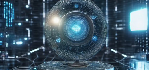AI Local device processing blockchain transactions offline with neural network visuals and decentralized nodes in a futuristic setting.