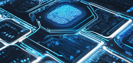AI server analyzing network traffic with priority tags in a high-tech environment