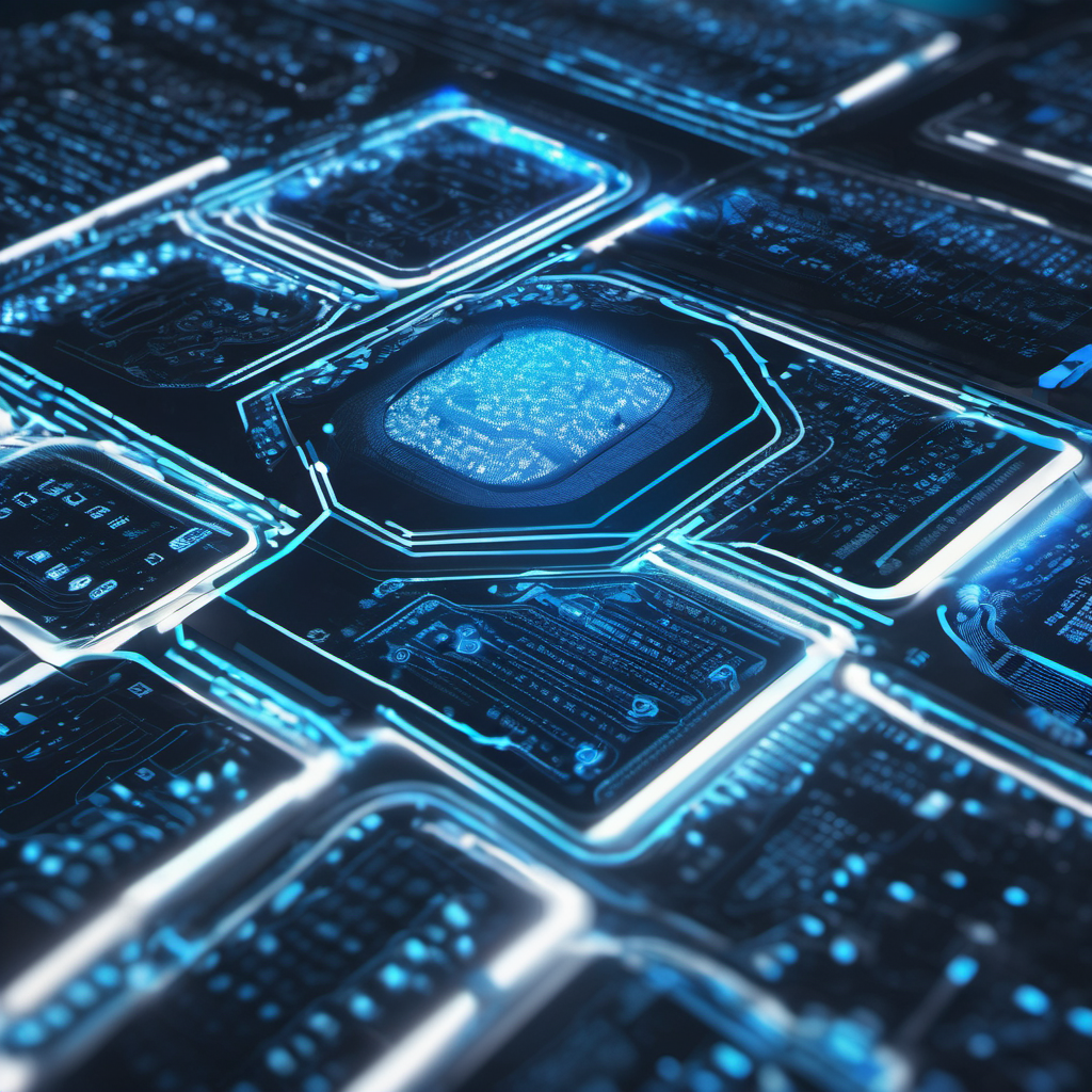 AI server analyzing network traffic with priority tags in a high-tech environment