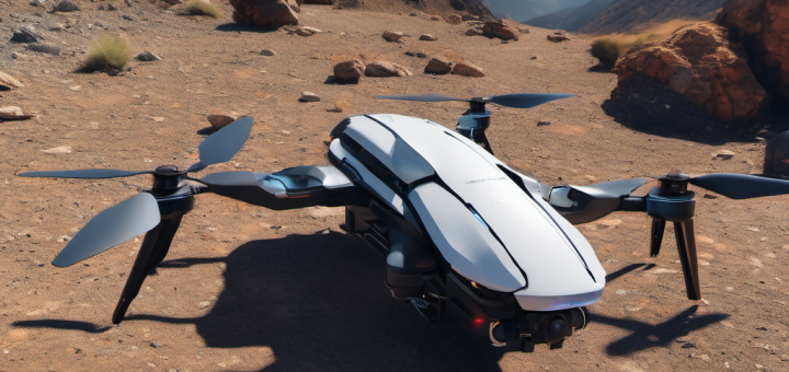 Autonomous drone and robot traversing rocky terrain with sensor arrays and camera systems, operating independently without internet connectivity