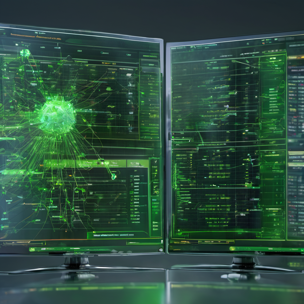 Comparative view of traditional vs. AI-optimized networks with visual indicators of performance improvement.