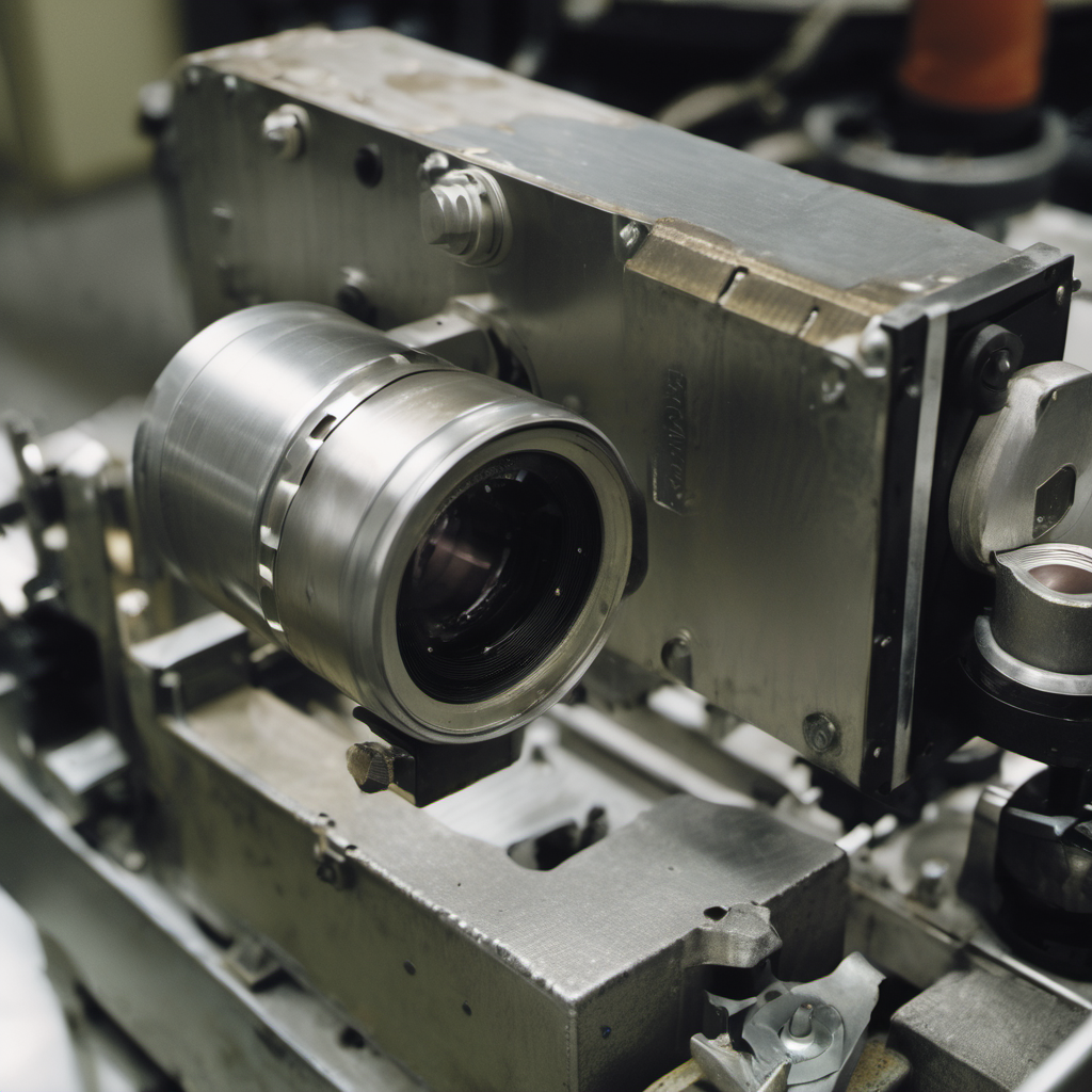 Industrial camera analyzing product surface for defects using local AI processing