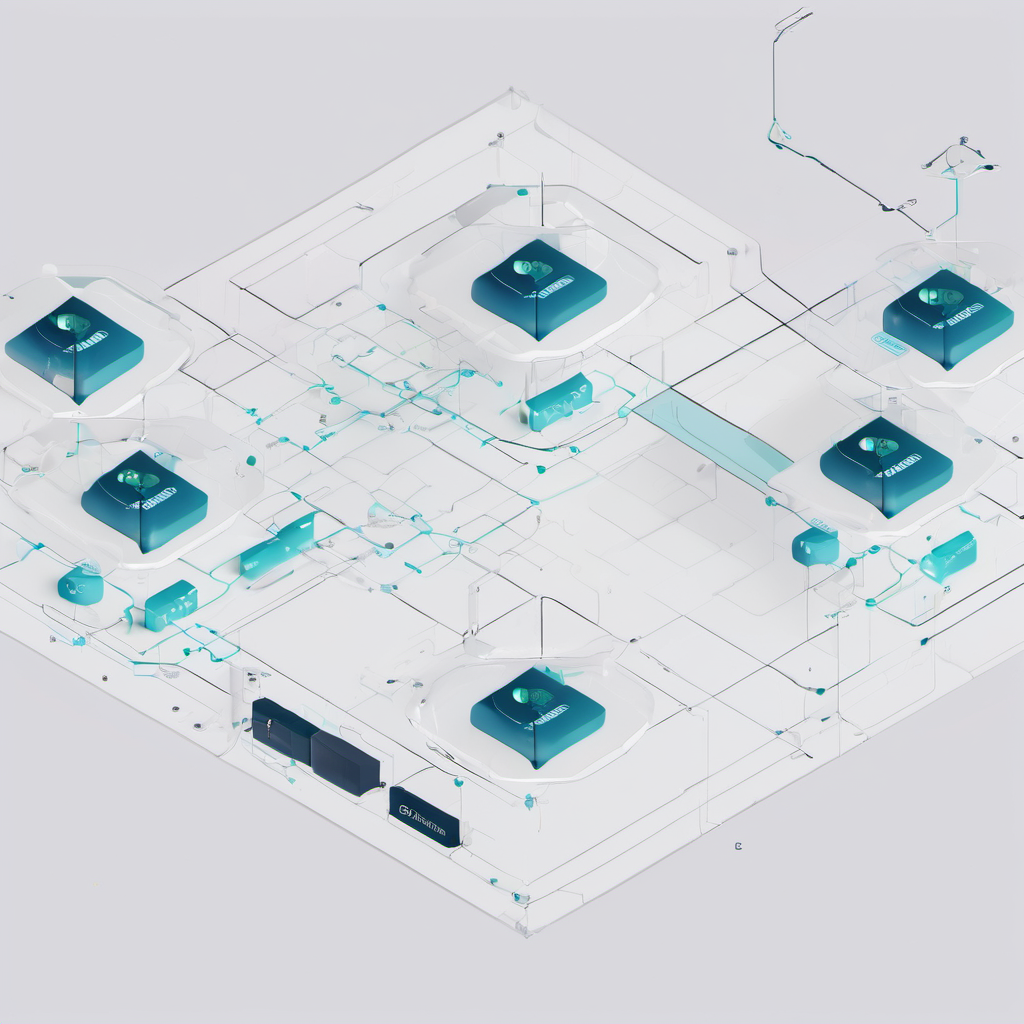 Virtualized server cluster with AI-integrated hypervisor, showing self-contained network stability and optimized data flow.
