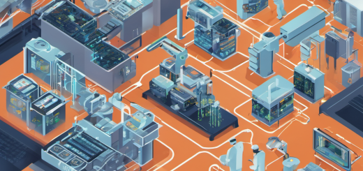 AI Local system in a factory with sensors and servers processing data locally, highlighting offline operation.