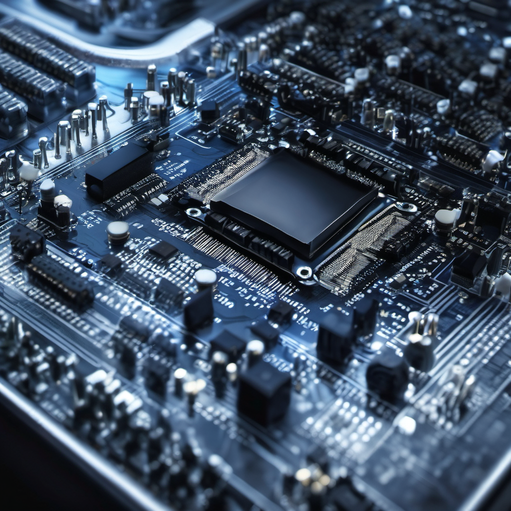 Microcontroller board with AI chips and sensors processing data locally in a lab setting.
