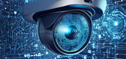 AI-powered camera analyzing video locally with encrypted data streams