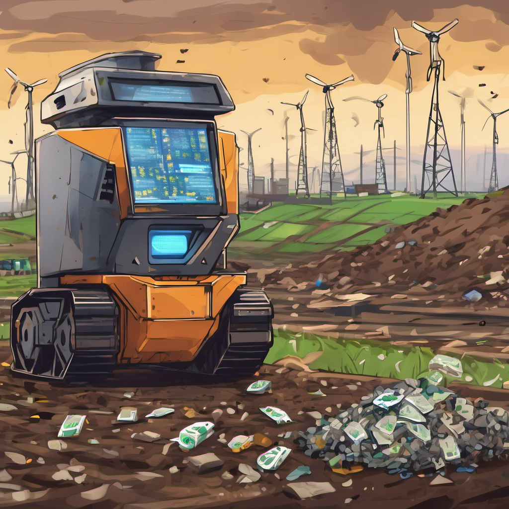 Edge computing device analyzing waste data at a rural landfill, showcasing AI Local's offline capabilities.