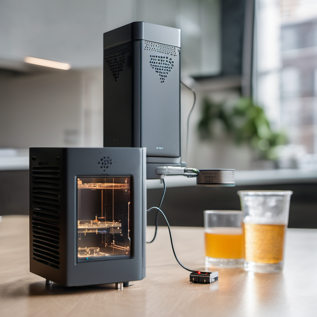 IoT device processing local data with compressed AI model
