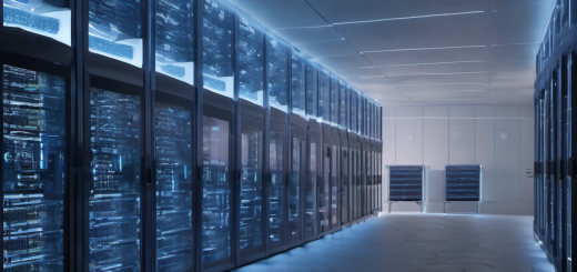 AI Local hardware autonomously backing up data in an offline server room located in a remote mountainous region.