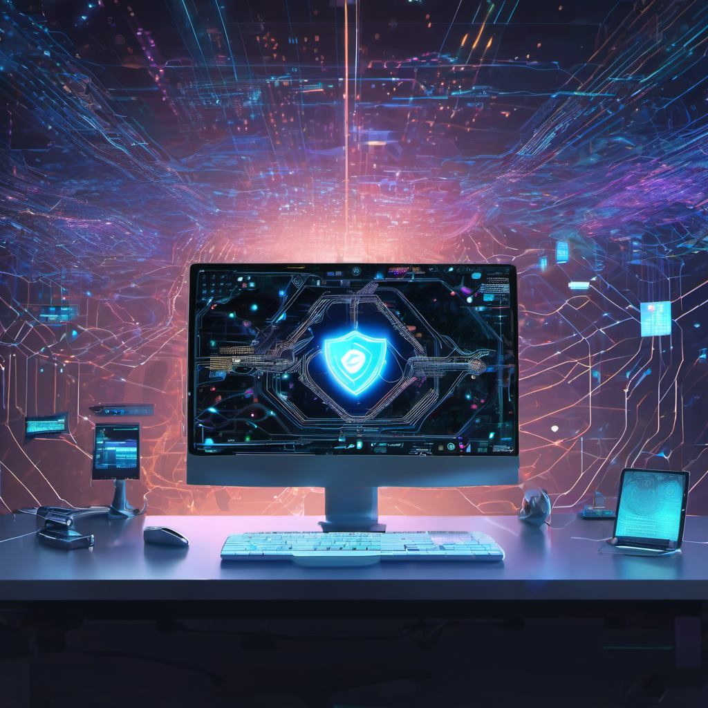 Developer using AI Local to generate code offline, with visual metaphors for security, speed, and autonomy.