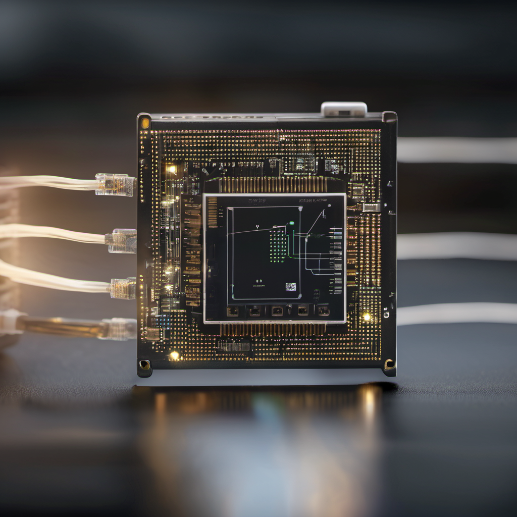 Edge device with compressed AI model visualization, highlighting offline efficiency and resource optimization