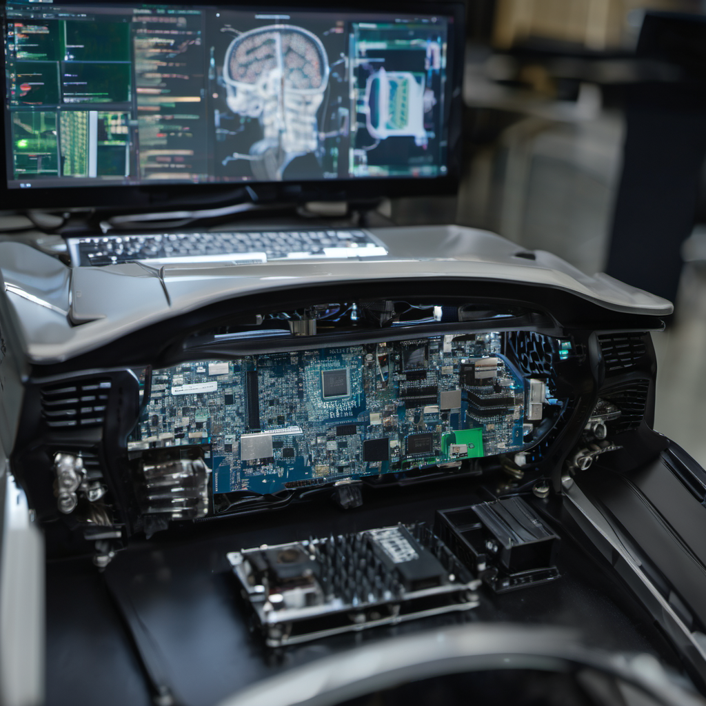 Edge device dashboard showing real-time performance metrics of an optimized AI model in disconnected environments