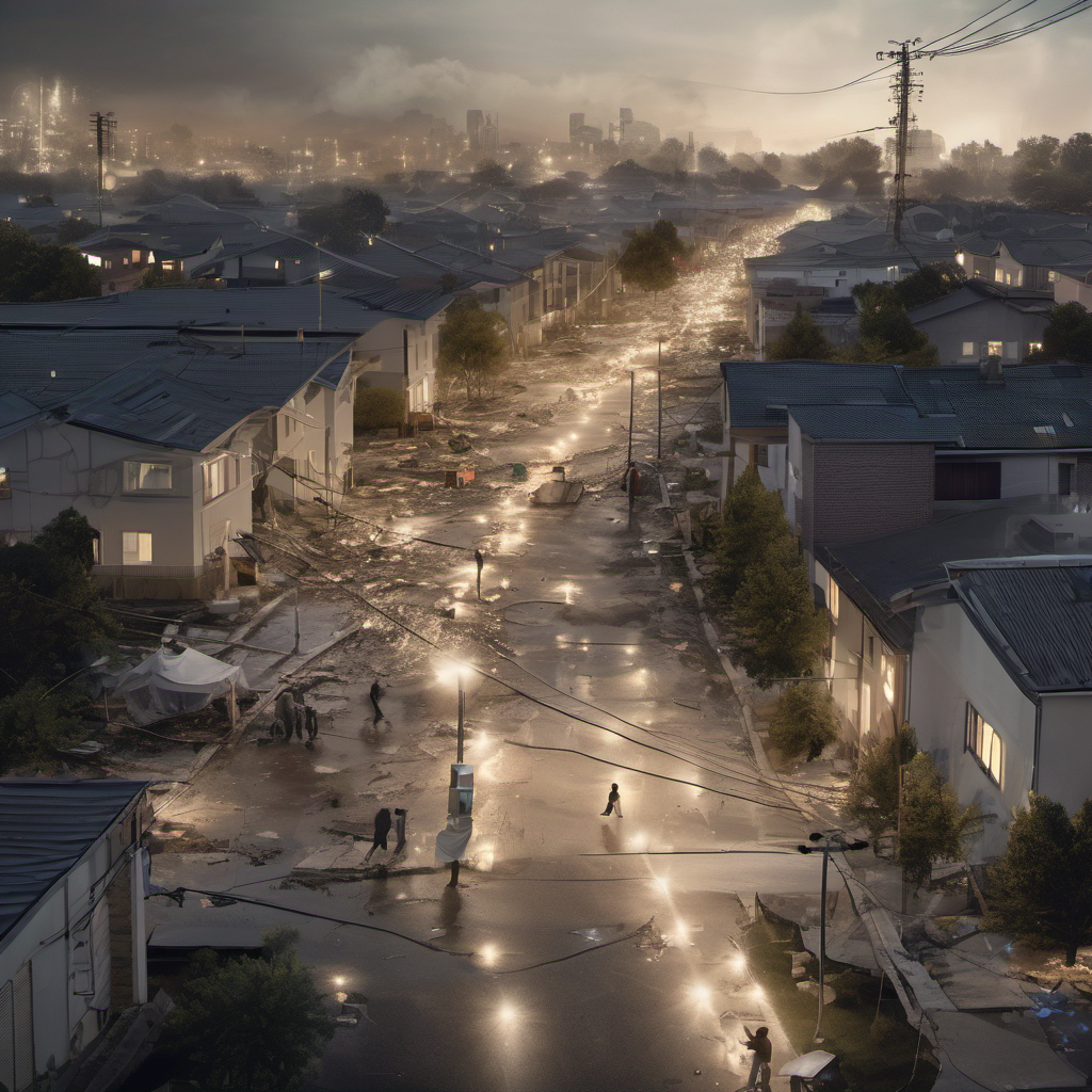IoT-integrated emergency coordination in a disaster zone with offline mobile guidance.