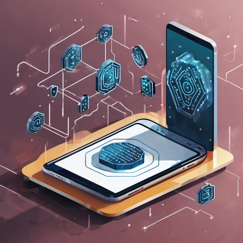 Smartphone with secure local data processing, encrypted shields, no internet connection.