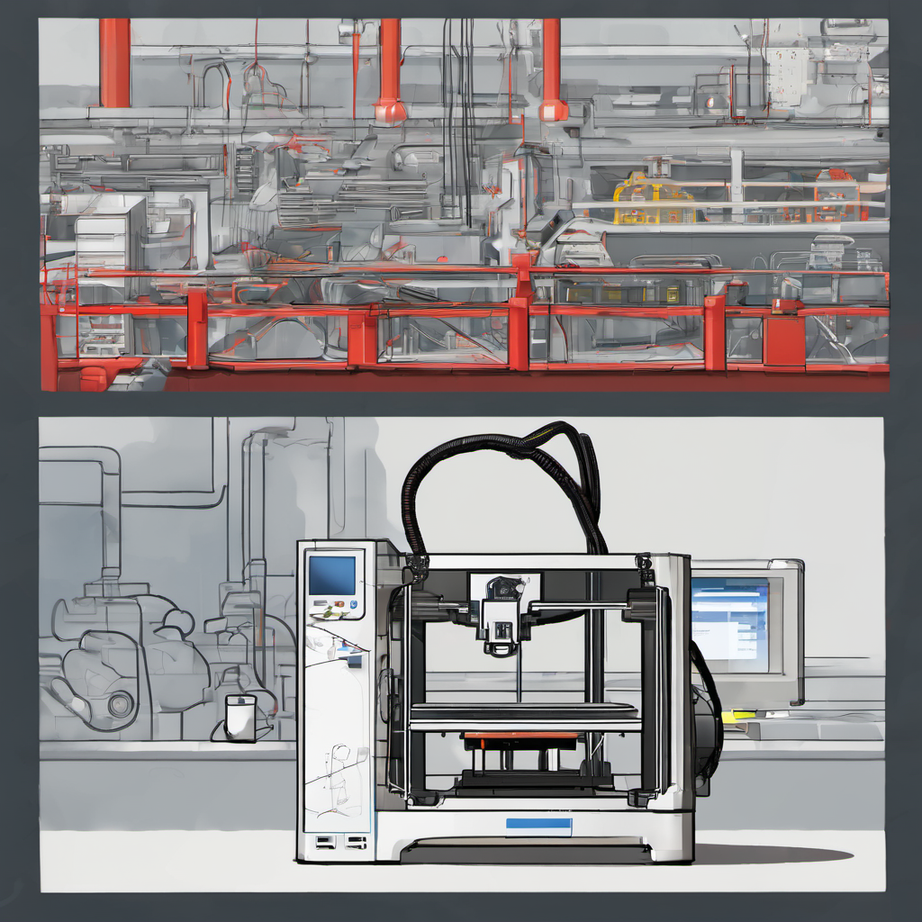 Split-screen comparison of traditional 3D printing with errors vs. AI Local optimization reducing defects.